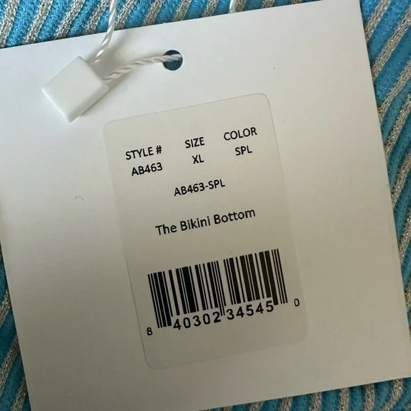 Mindy x Andie Swim The Bikini Bottom in Splash Blue Size XL Sustainable - Picture 4 of 6